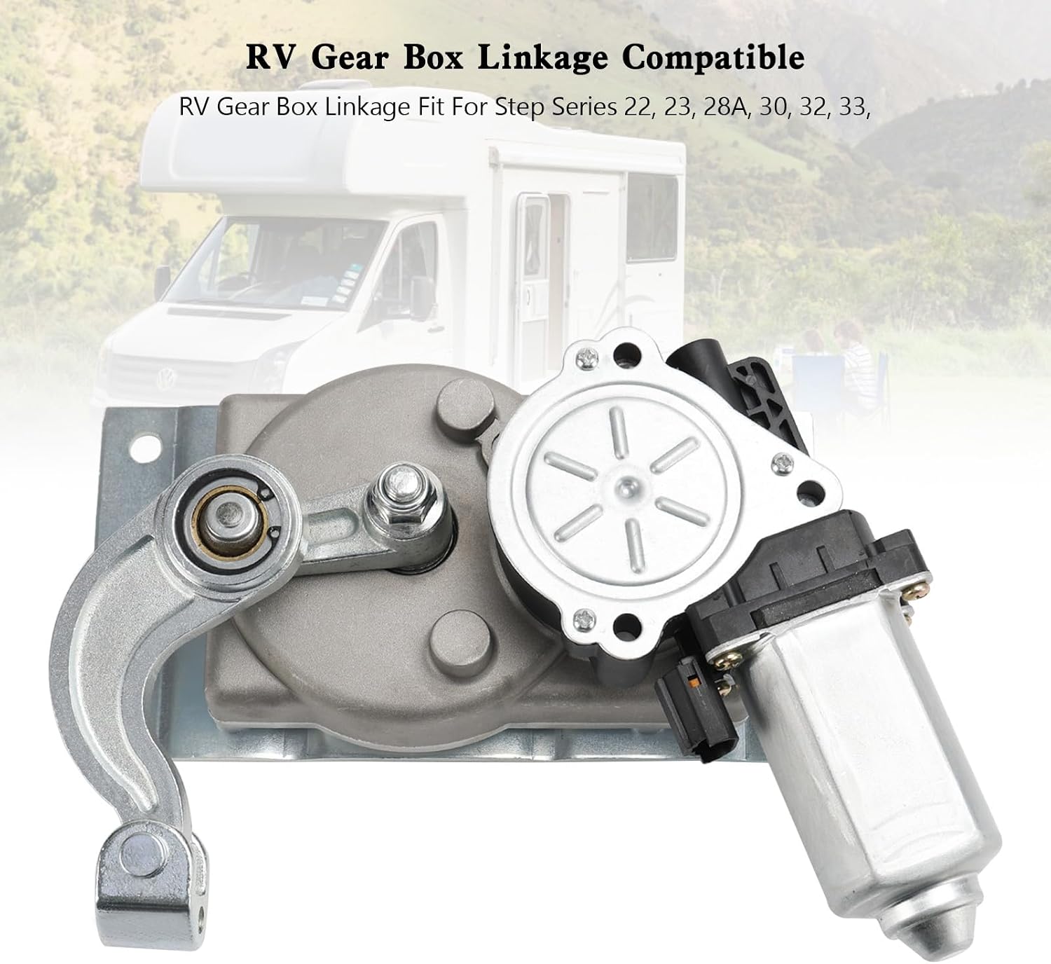 RV Gear Box Linkage with Motor and Screws Fit For 22/23/ 28A/ 30/32/ 33/34/ 35/36/ 38/40 Series Steps With Integrated Motor Gear Linkage (IMGL) Manufactured After 2006