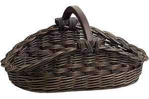 The Basket Lady Antique Walnut Brown Wood Gift Basket (Large)