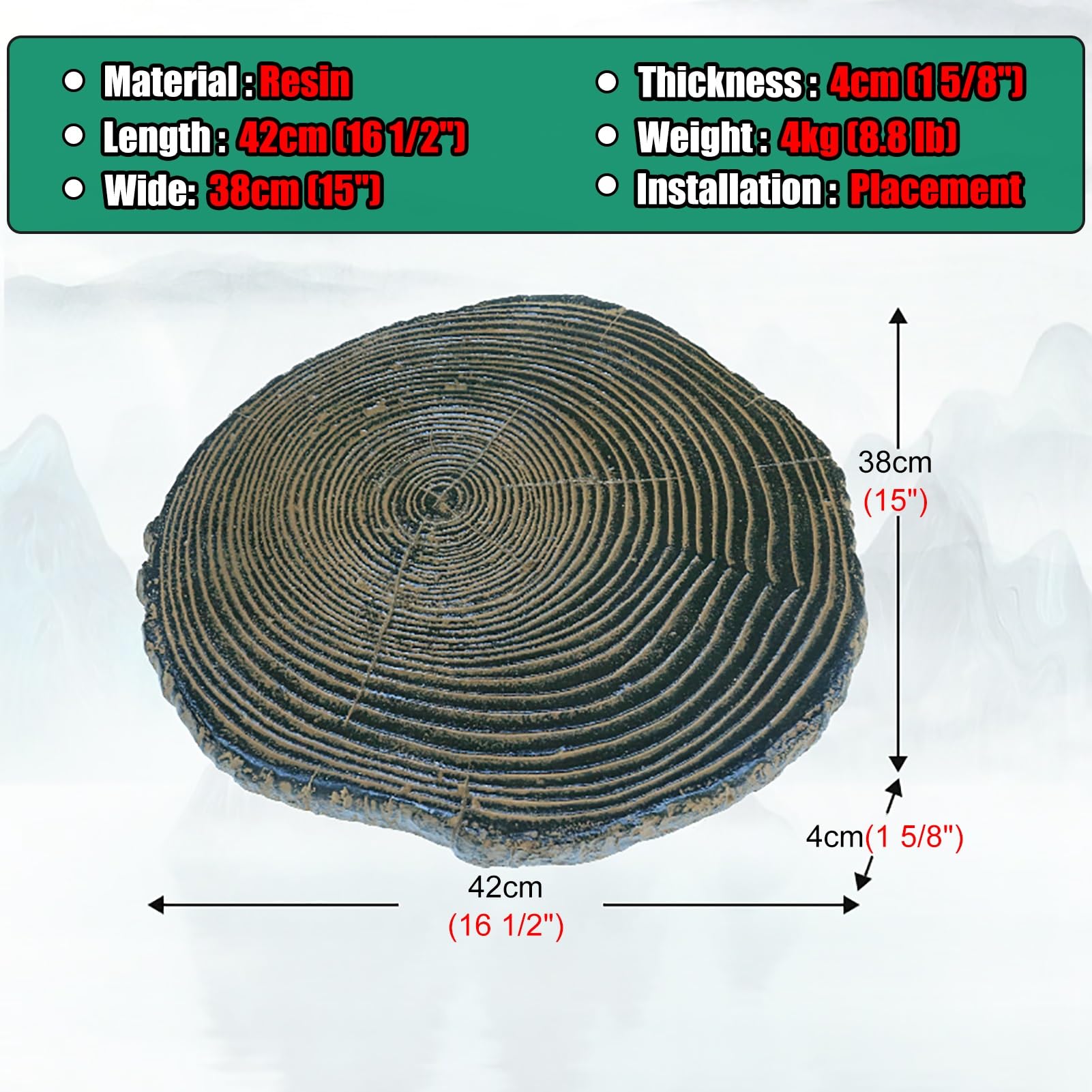Amazon.co.jp: 踏み石 丸太効果ステップ樹脂石 1/2/3/4/5個 庭の踏み石