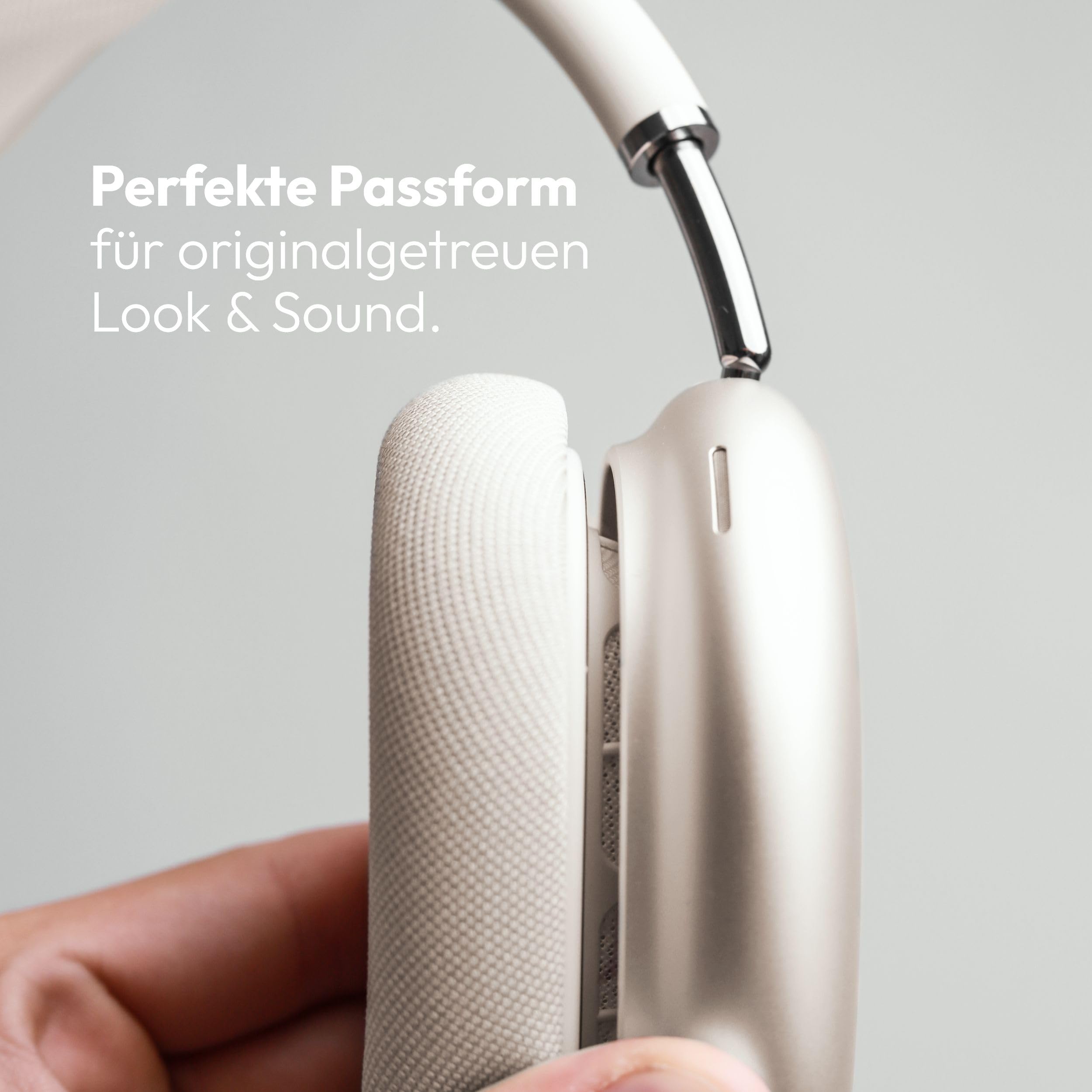 Vonmählen Air Cushions Coussinets de rechange pour AirPods Max, fixation magnétique, respirants et résistants à la transpiration, champagne