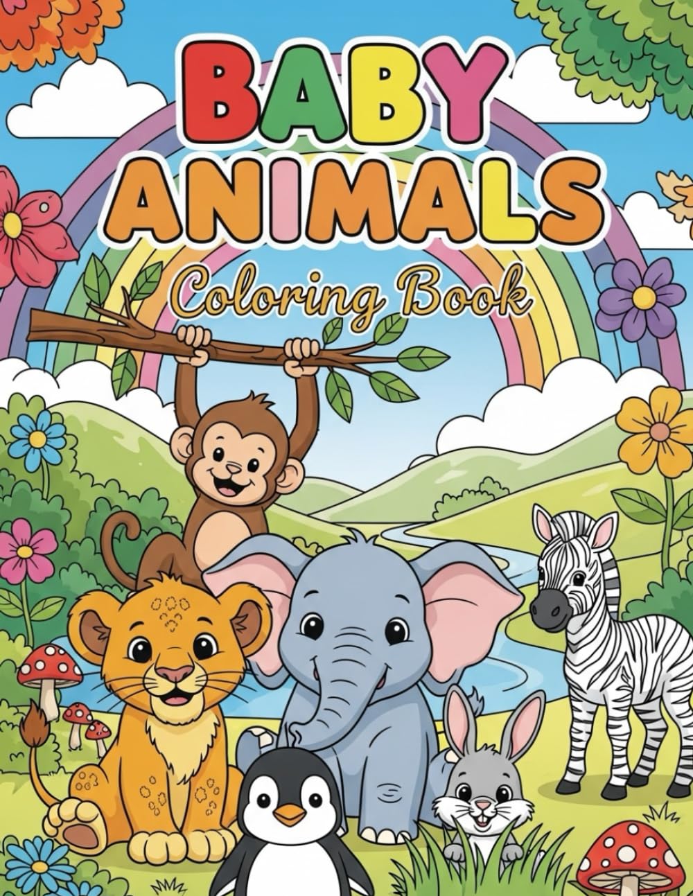 Baby Animals Coloring Book for Kids (Ages 3–8): 180 Cute Pages of Puppies, Kittens, Bunnies & More!: Adorable and Easy Coloring Pages Featuring Baby ... Creatures (Creative Cubs Coloring Series)