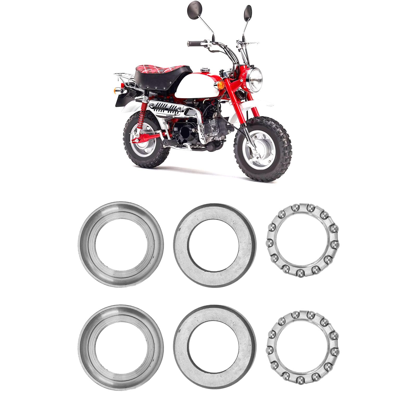 2-Piece Steering Stem Bearing Kit For Honda CRF50 XR50 Z50 C70 CT70 CT90 SL70 SL90