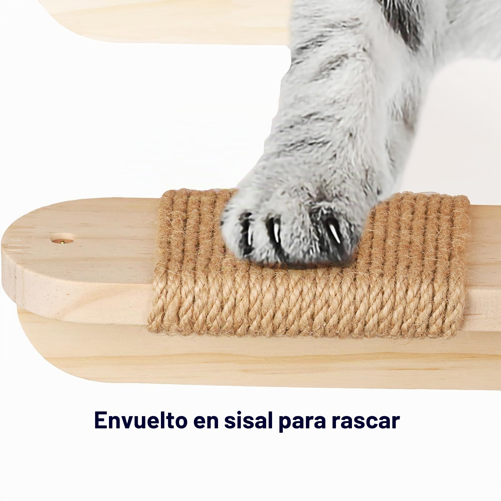 Estanterías de Escalada para Gatos de Madera con 4 Escalones para Pared Interior