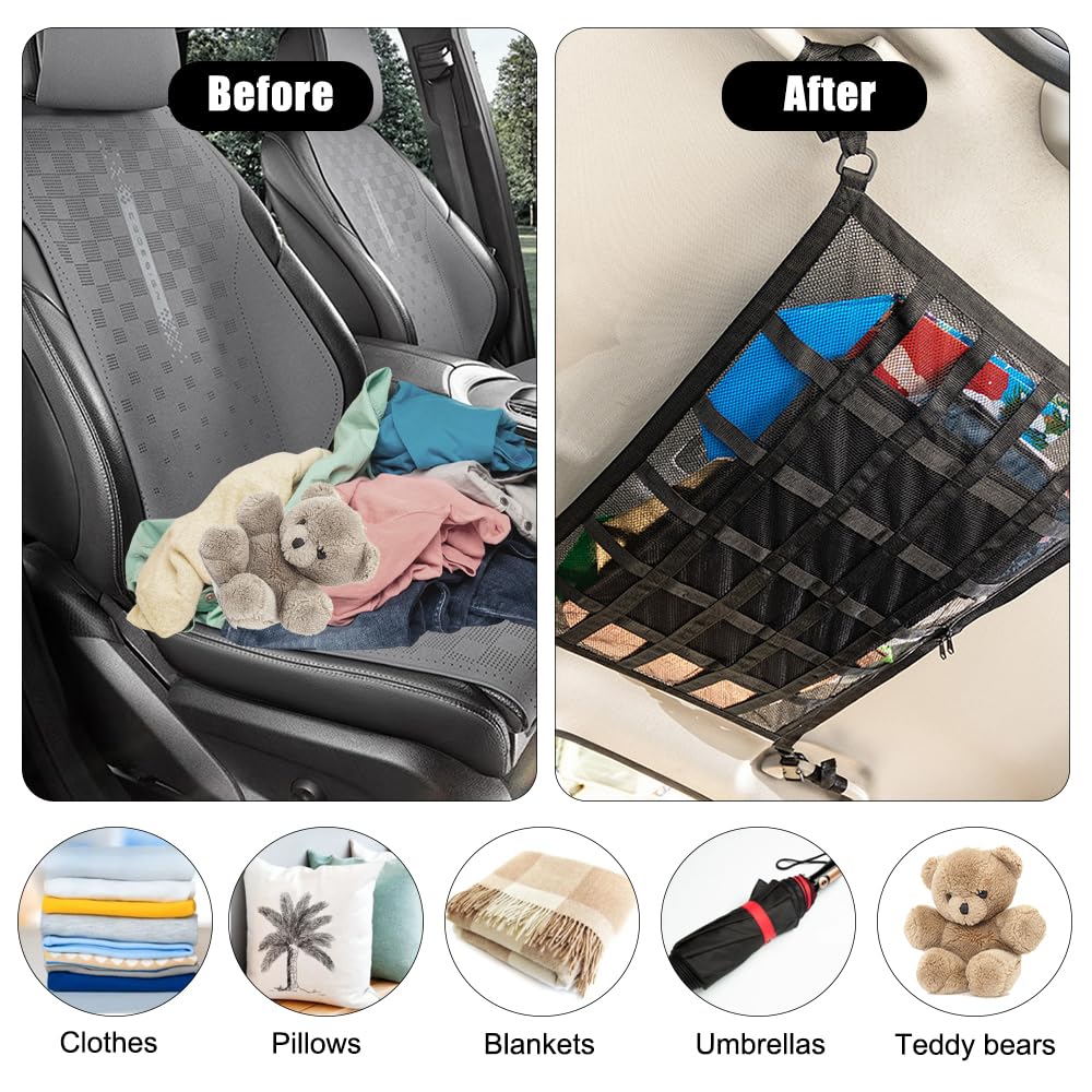 GisWell Auto Dachnetz 90x65cm - Gepäcknetz Für SUV & Wohnmobil