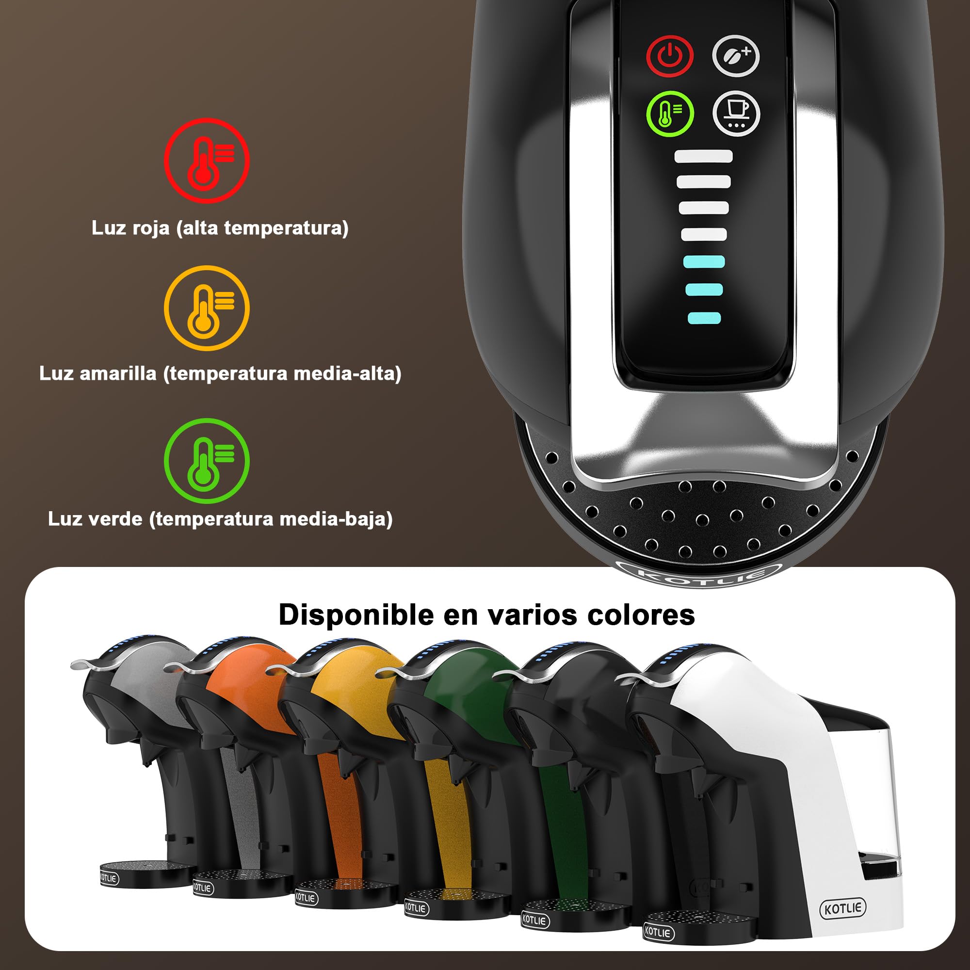 Upgrade Máquina de Cápsulas Café Espresso 5 en 1 19 Bar para Nespresso/Dolce Gusto/LAVAZZA MIO/LOR y Café Molido/ESE, Cafeteras Automáticas Pequeñas con Cápsulas, EM-308B (Negro)