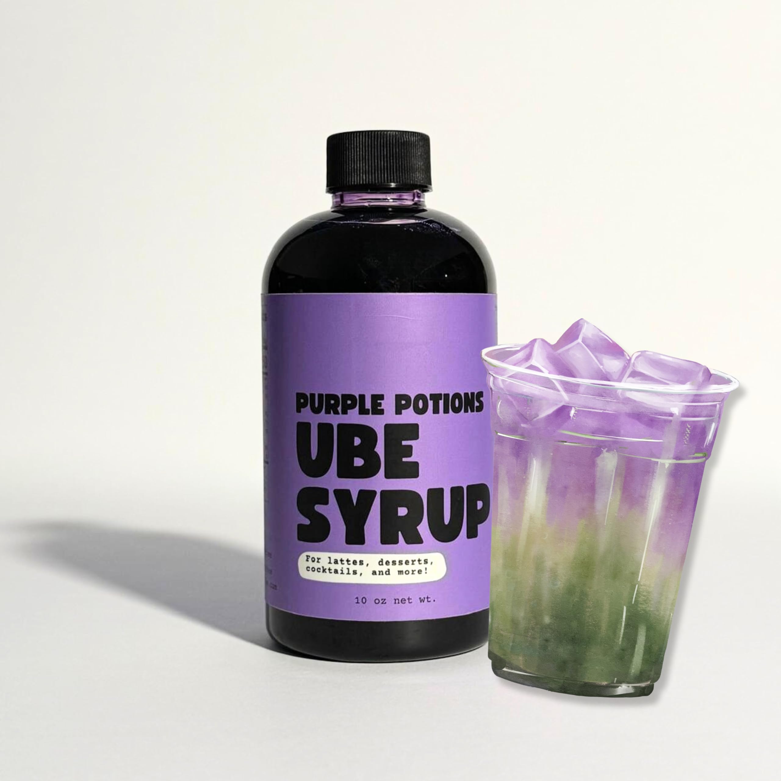 Purple Potions, Authentic Filipino Ube, Ube Flavoring Syrup for Coffee and Matcha, 10oz Bottle, For Making Lattes, Cocktails, and Desserts