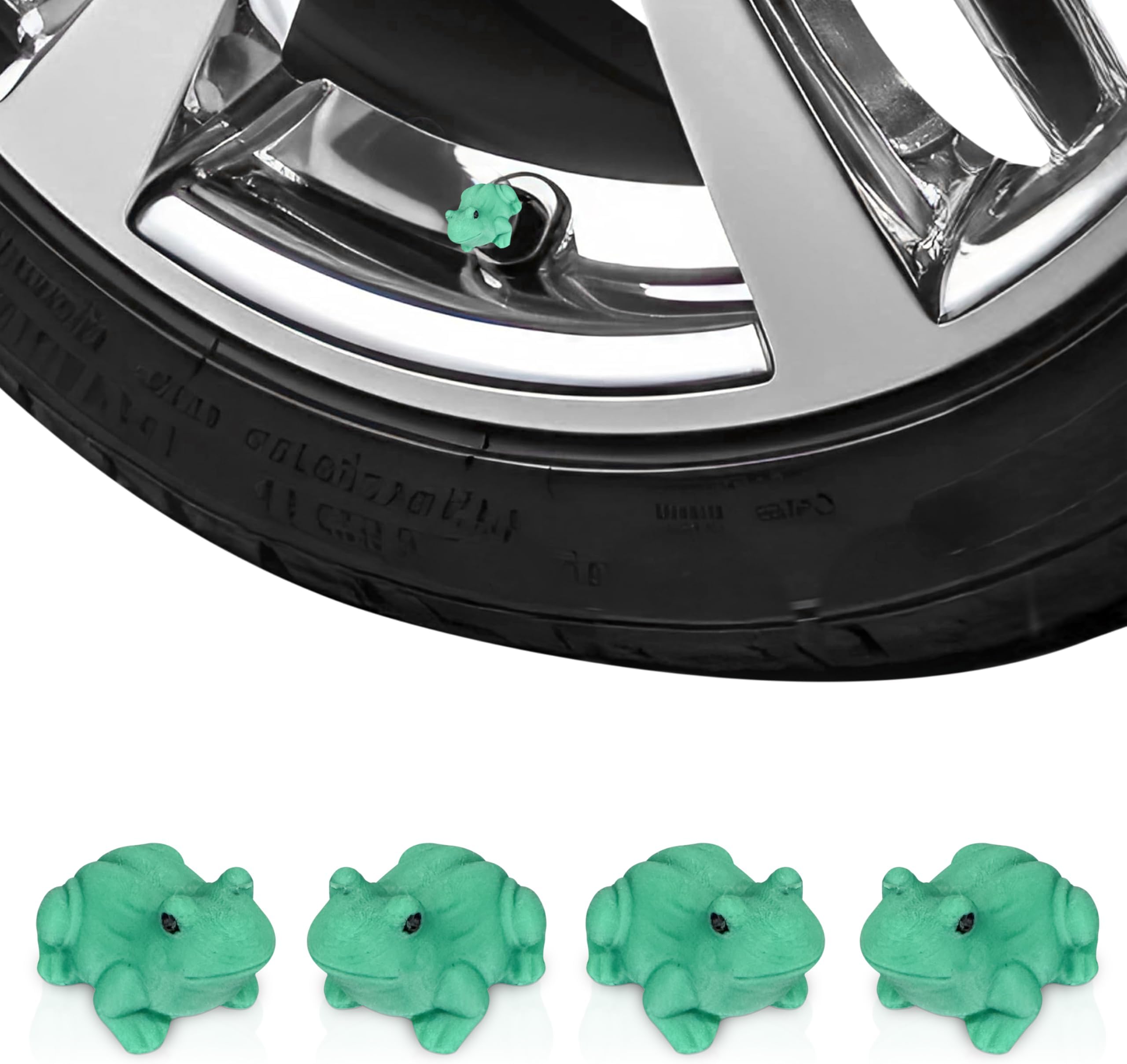 Frog/Toad Bust Tire Valve Stem Caps – Fun Wheel Decor – Set of 4 – Fits Standard Schrader Valve Stems