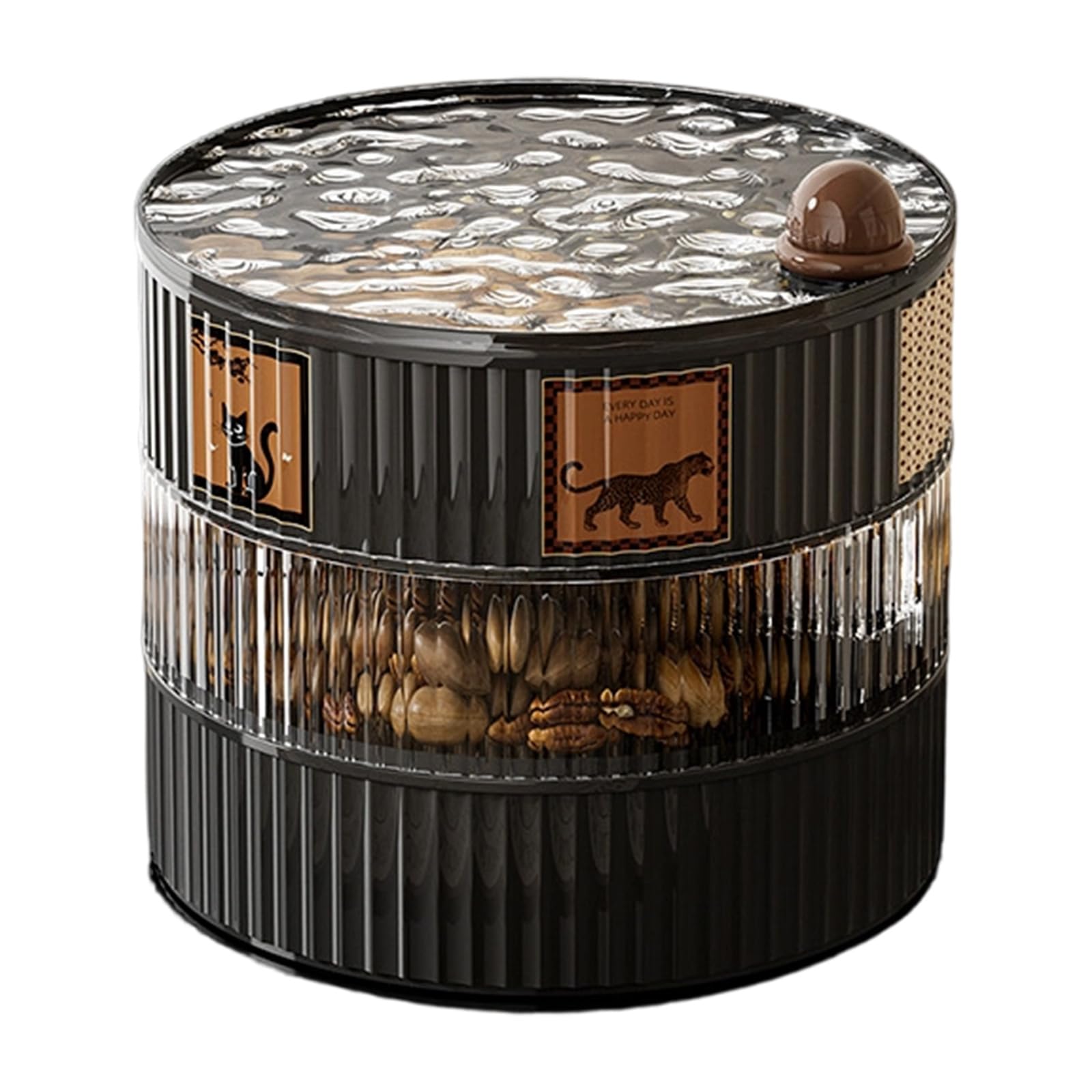 Nucelit Easy Cleaning Multitier Storage Container for Snacks Fruits Nut Removable Layer Home Organizers Household Box