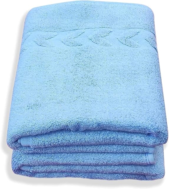 Kyniog Bamboo Hand Towels for Bathroom - Set of 2 - Ultra Absorbent, Lightweight & Antibacterial - 550 GSM, 70% Bamboo 30% Cotton- Face Towels, Pale Blue 90x50 cm - Gym Towel Set of 2