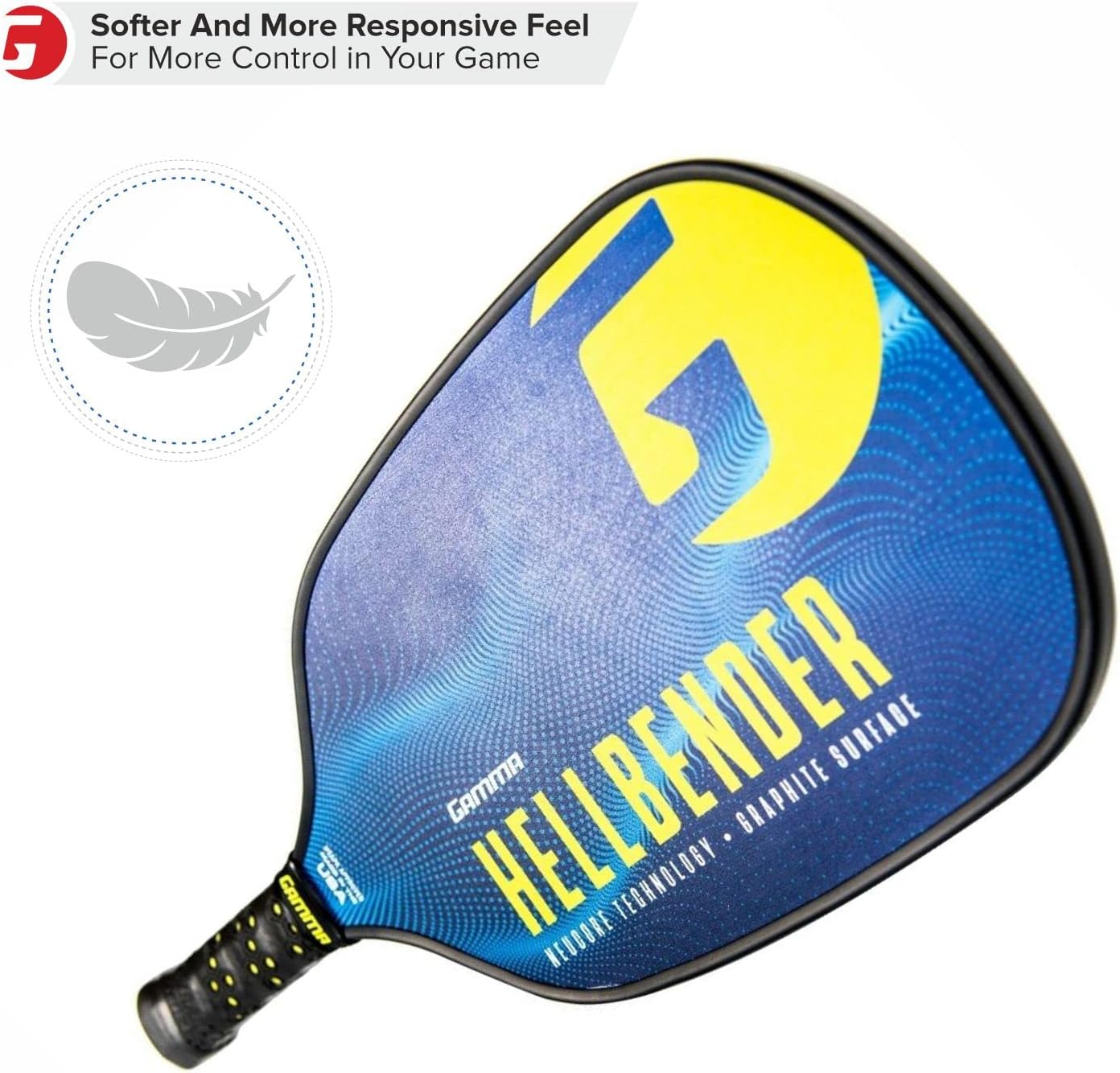 GAMMA Sports NeuCore Pickleball Paddle, Textured Graphite, Power Surface, Comfotable Grip