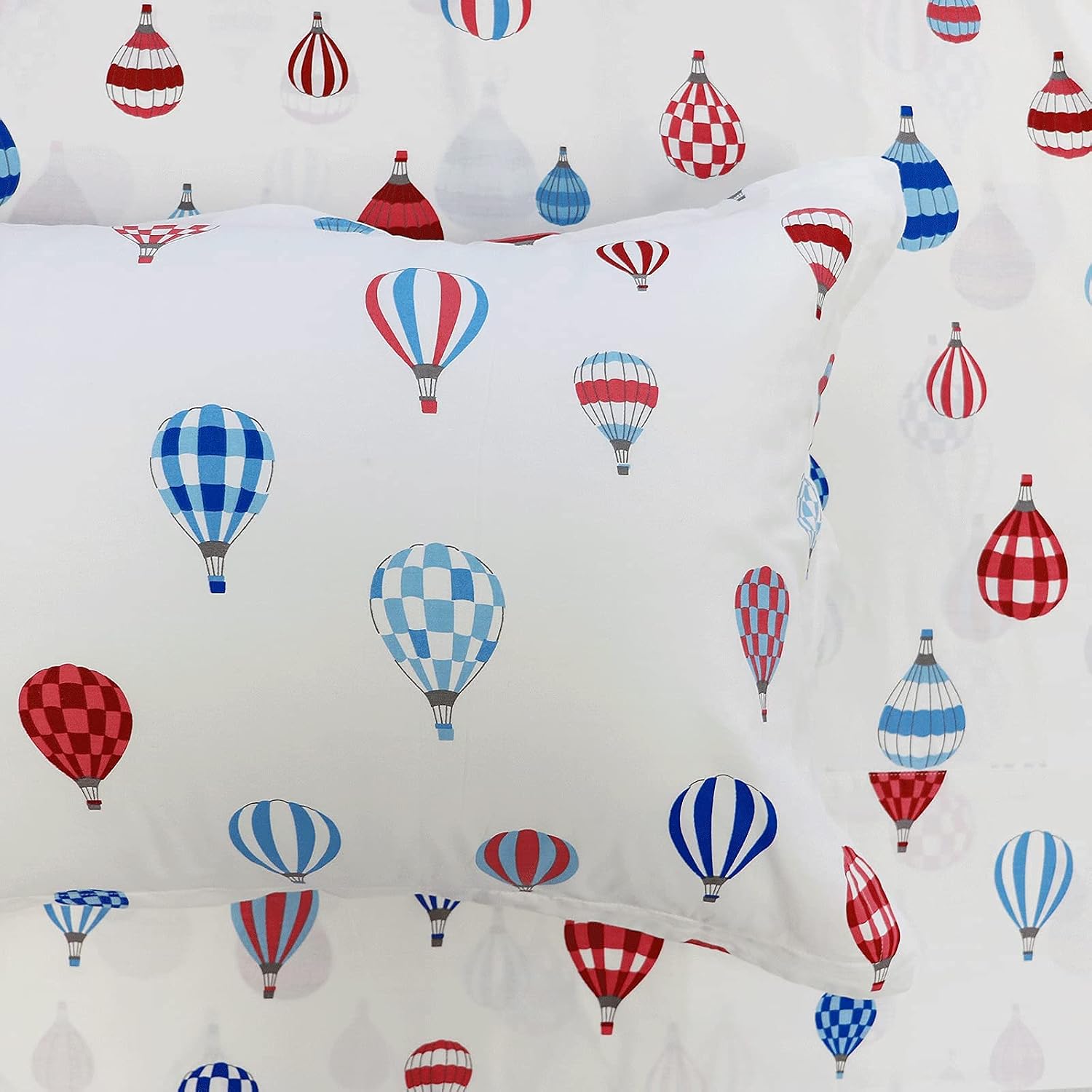 Brandream Queen Size Sheets Cotton Set Balloon Adventure Bedding Sets Top Sheet Fitted Sheet Pillow Cases Set of 4 Soft Sheets