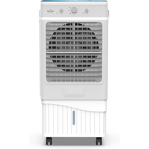PG Power Guard Ice Max Plus 65L Air Cooler| High Speed Fan | Honey Comb Pad |Biggest Ice Chamber | 4 Way Deflection |Tougned Glass |Fountain Technology |Works On Inverter | 15 Years Warranty (White)