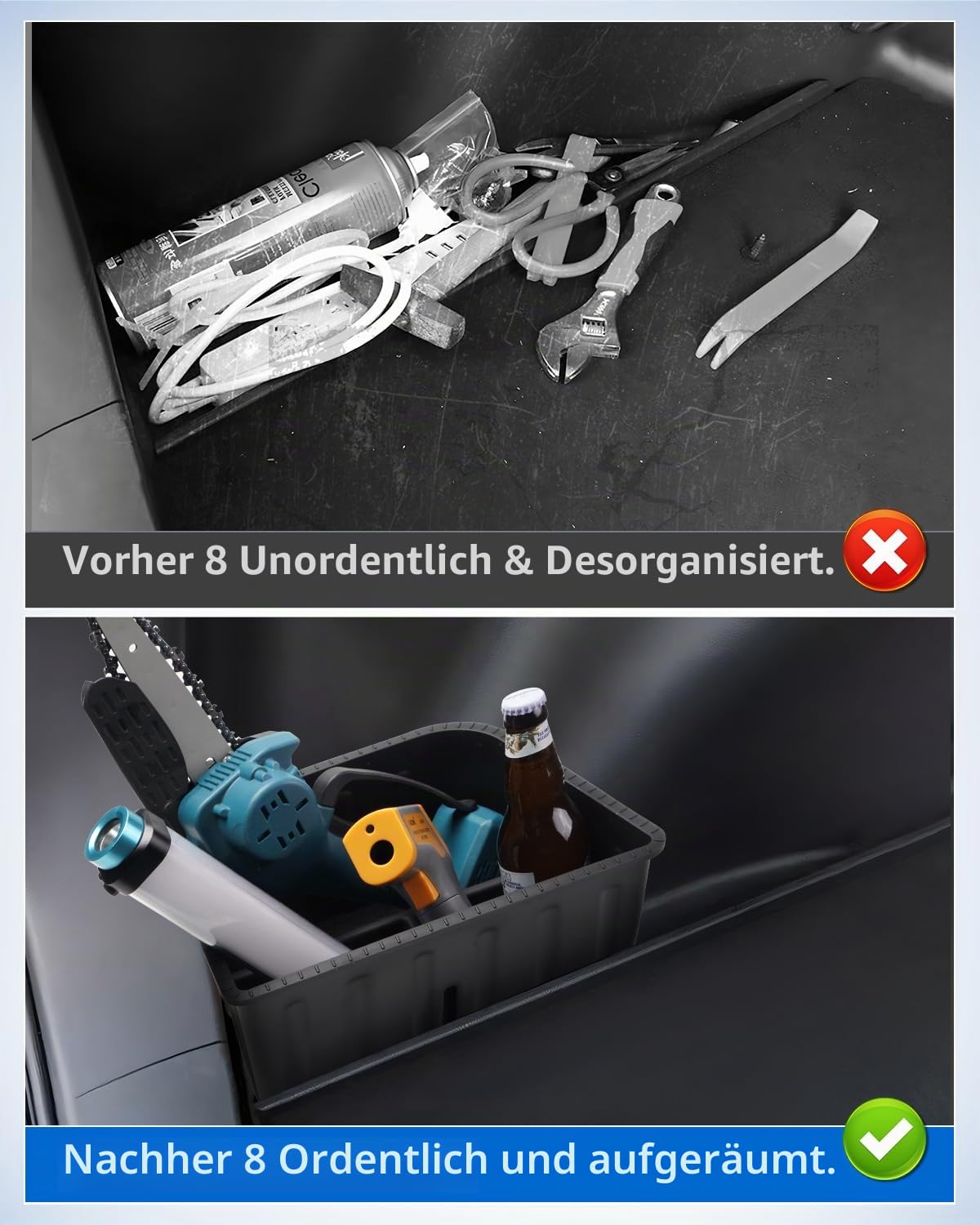 Karltys Kofferraum-Organizer für Toyota Corolla Cross Zubehör 2022-2025, Seitentaschen, Wasserdichte Aufbewahrungsboxen (2 Stück)