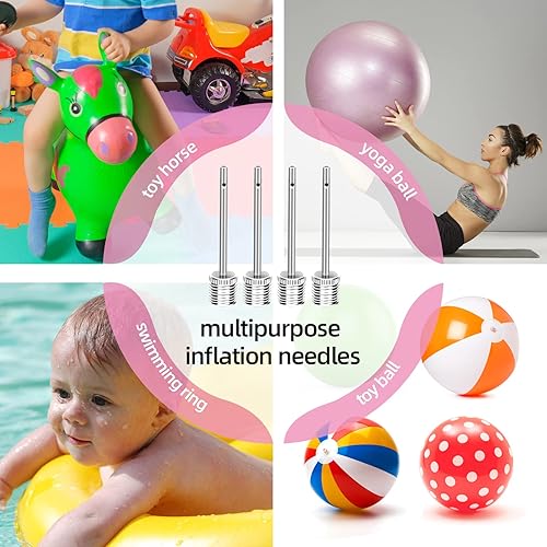 Miniatura 7 de Agujas de bomba de aire, agujas de inflado de doble puerto, aguja de inflado de aire para fútbol, baloncesto, fútbol, voleibol, pelotas de rugby y