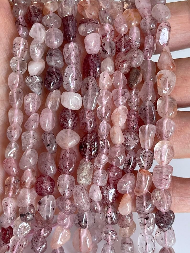 Quartz fraise naturel perles 2mm pour fabriquer vos bijoux d'été personnalisés