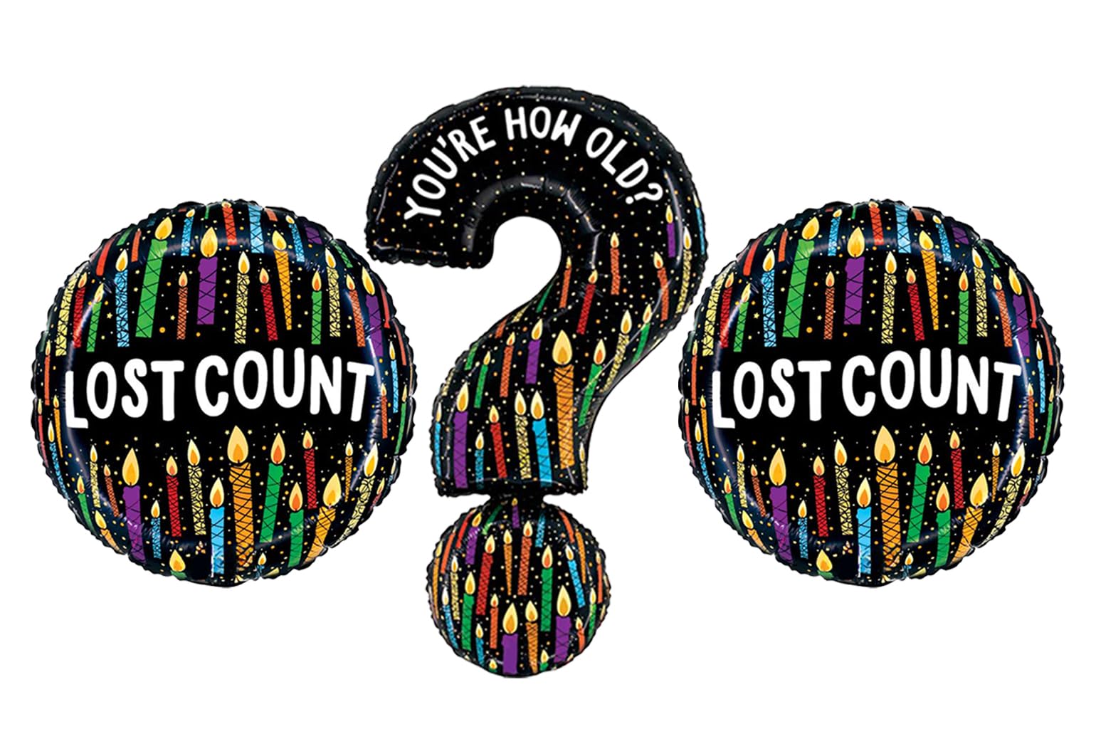 Over The Hill You're How Old? Lost Count Foil Birthday Party Balloon Bundle
