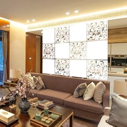 Paneles Decorativos Separador De Ambientes languan 12pcs Mariposa Flor y Pájaro Plástico para colgar cortina de pantalla habitación separador partición