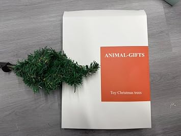 Animal Gifts Small Artificial Christmas Tree for Tabletop Decor - Mini Pine Tree with Sturdy Base for Office Desk, Apartment, Classroom Holiday Decoration, Realistic Green Xmas Tree Toy