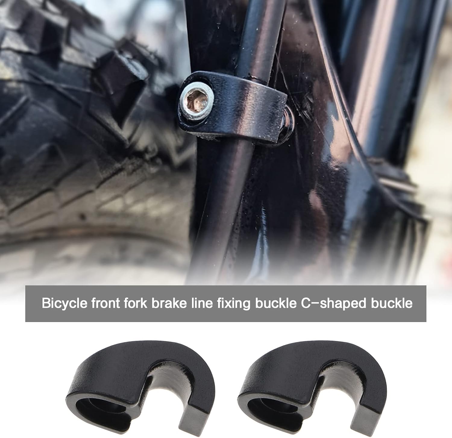 Create idea 10PCS Bicycle Fork Brake Cable Housing Clamps Bike Fork Brake Hose Guides Front Fork Cable C-Shaped Fixed Buckles 5.5mm Inner Diameter for Mountain Bike