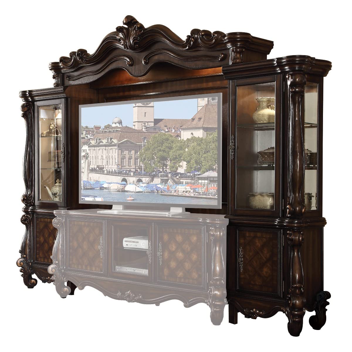 Amazon.com: Acme Versailles Entertainment Center in Cherry Oak