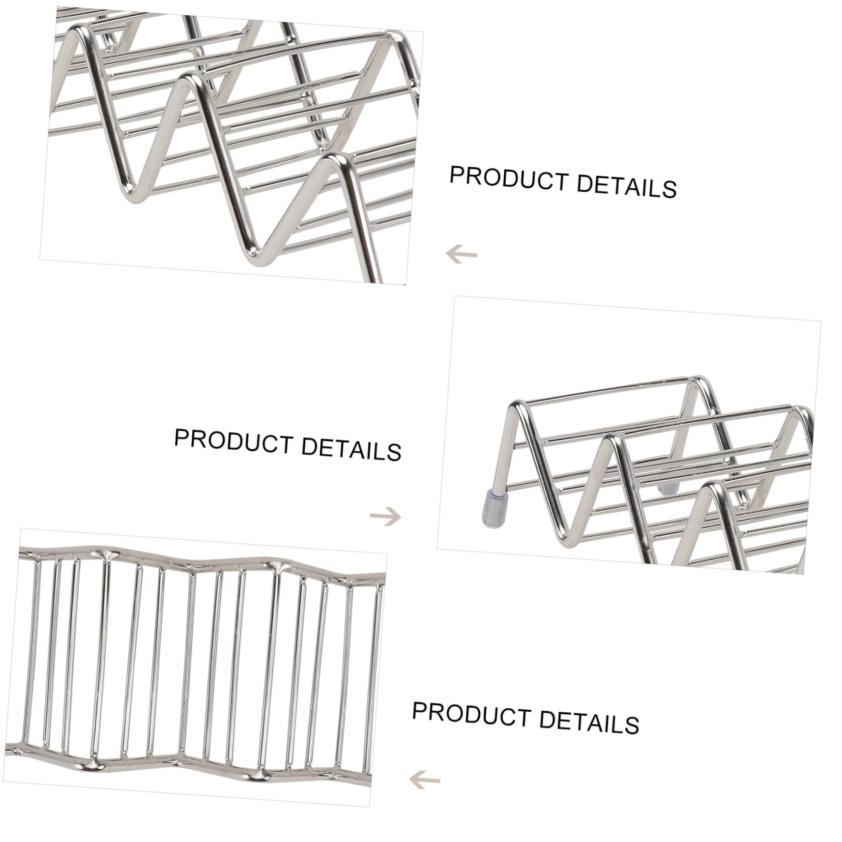STOBAZA 1pc Pancake Stand Taco Stand up Holders Comal for Tortillas Taco Tray Food Trays Standing Easels for Display Food Serving Tray Frying Food Rack Tacos De Taco Racks Stainless Steel