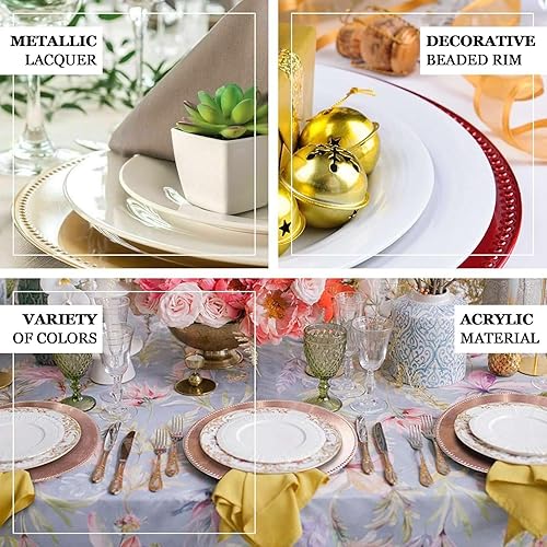Vista 69 de Efavormart - 6 platos de carga redondos con cuentas negras de 13 pulgadas para decoración de mesa, vacaciones, boda, catering, decoración de eventos