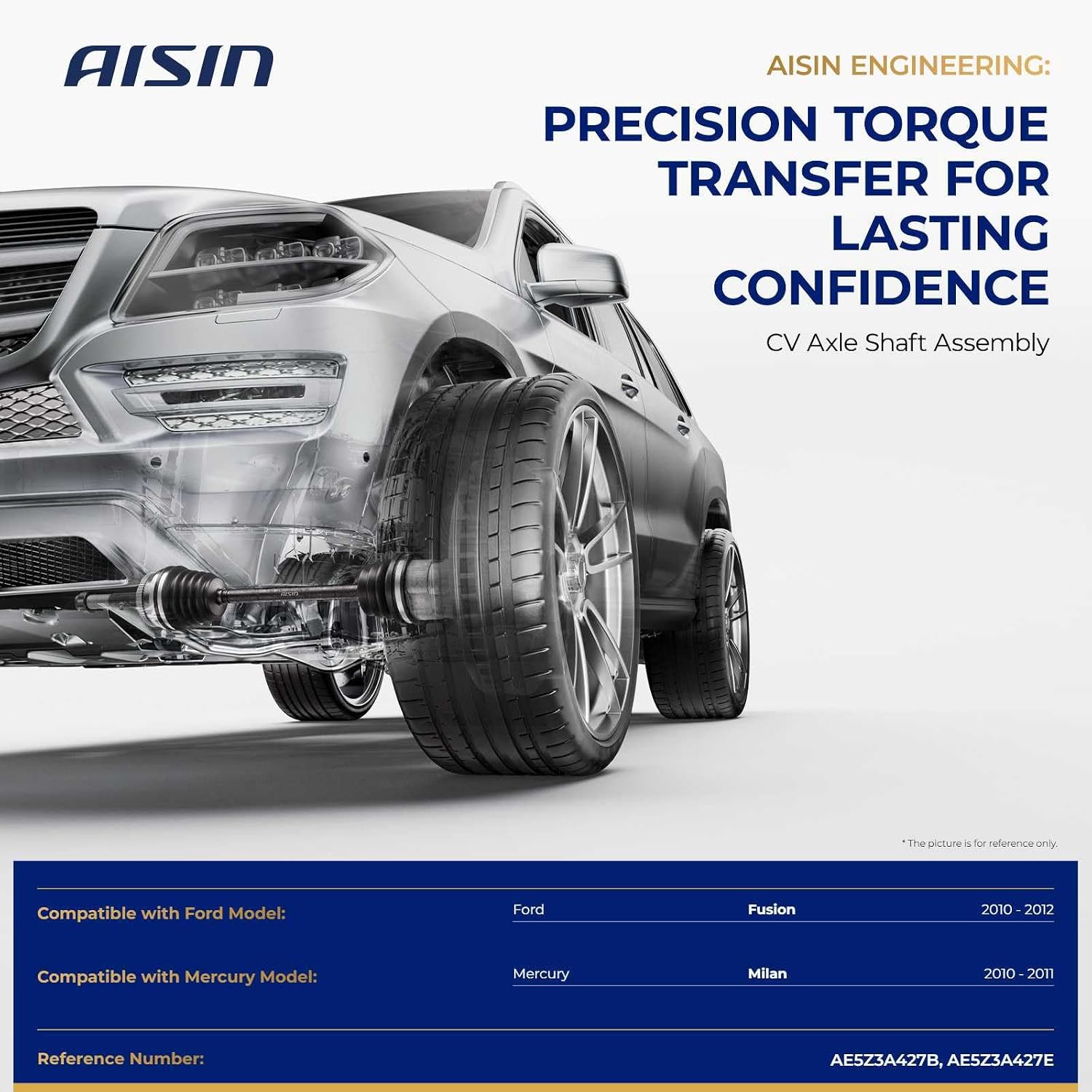 AISIN AFTERMARKET CVAFD-00748 Front Driver CV Axle Shaft Assembly - Compatible with Ford Fusion 2010-2012, Mercury Milan 2010-2011