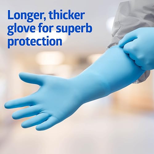 Miniatura 2 de Medline CS Pro - Guantes de examen de nitrilo de 16 pulgadas, 50 unidades, medianos, sin polvo, desechables, no hechos con látex de goma natural,