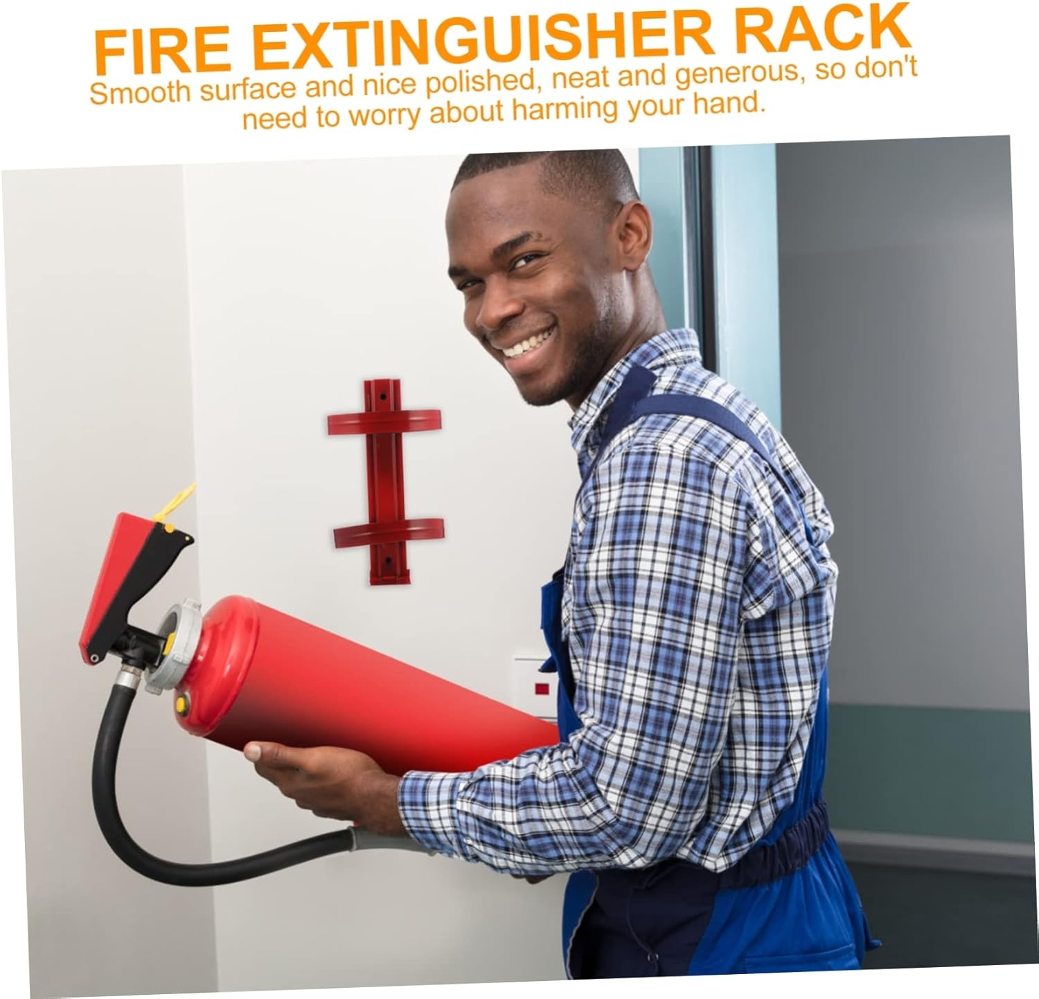 DOITOOL 1pc Wall Fire Extinguisher Rack Fire Extinguisher Mount Holder Easy to Use Install Hanger
