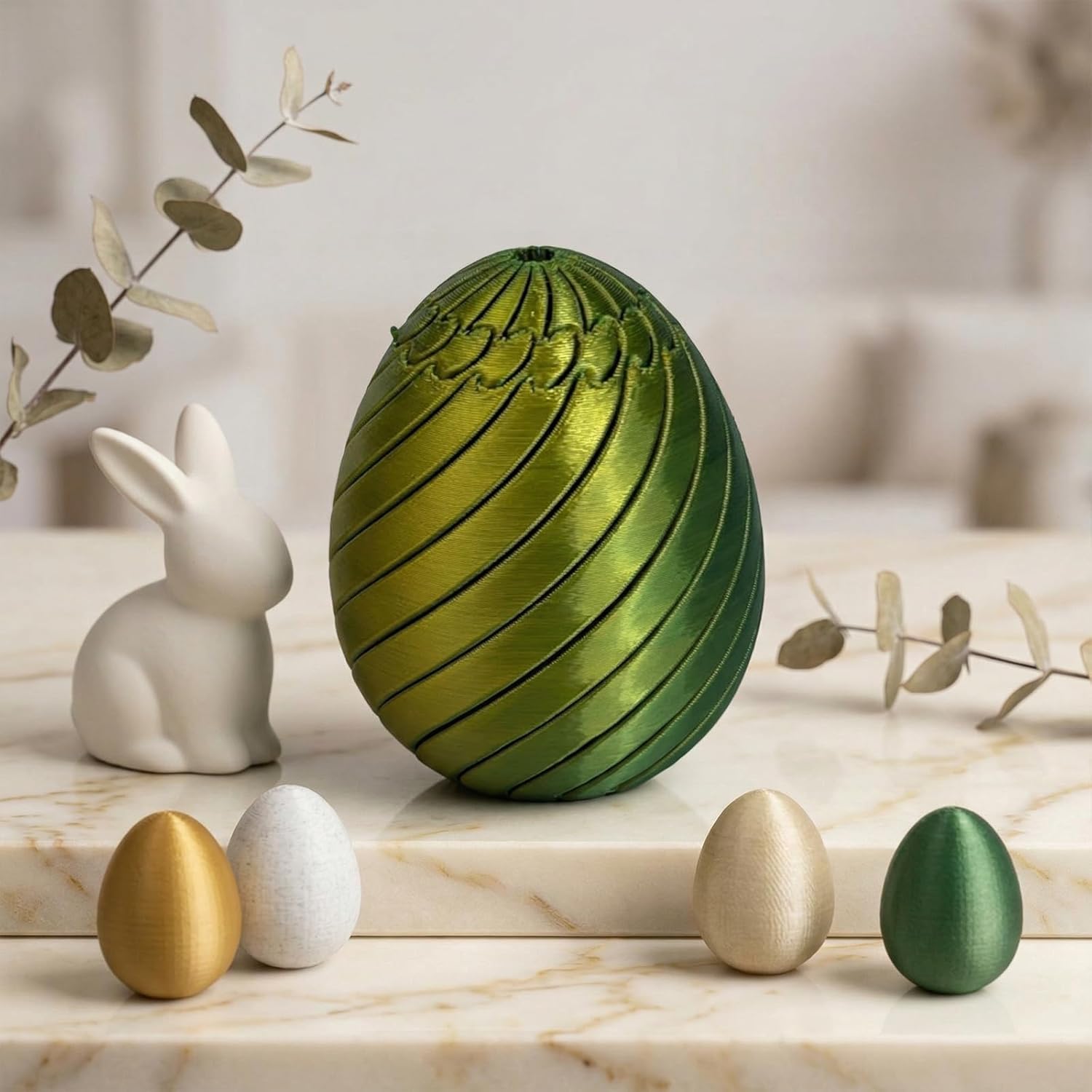 Twisty Fidget Egg, 3D Printed Slippery Egg Fidget,Smooth Rotating Stress Relief Egg Spinner,Rotating Fidget Puzzle Toy for Stress Relief, Colorful Desk Fidget Toy, Easter Party Favors