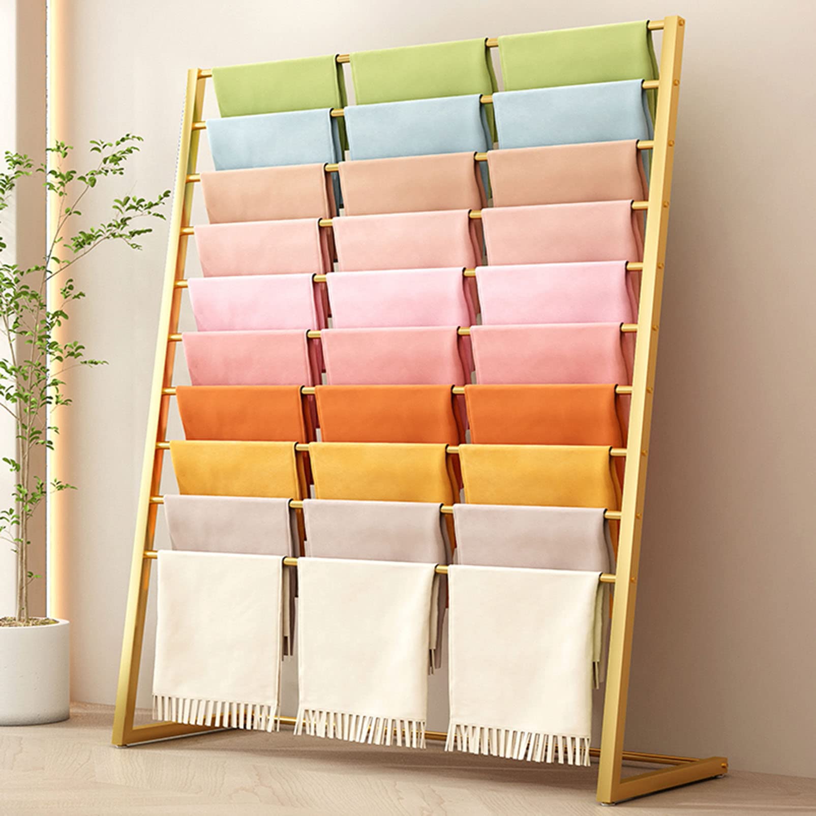 HTTGDGDH Freestanding Garment Rack, Heavy Duty Clothes Organizer For Hanging Coats, Dresses, And Scarves, Space-Saving Metal Display Stand For Entryway Or Retail Store