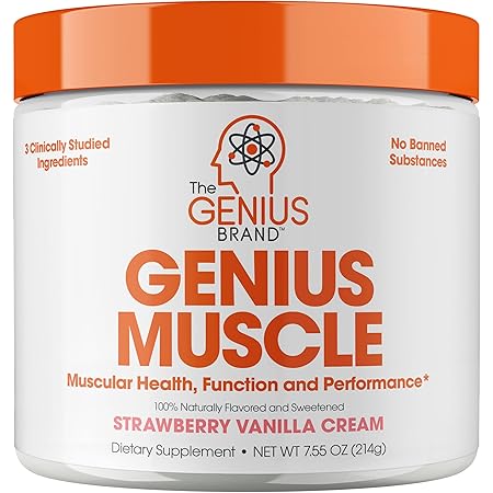 Genius Muscle Builder – Best Natural Anabolic Growth Optimizer for Men & Women | True Weight Gainer Supplement for Steel Physique | Vitamin D w/ HMB & PeakO2 Natural Mushrooms