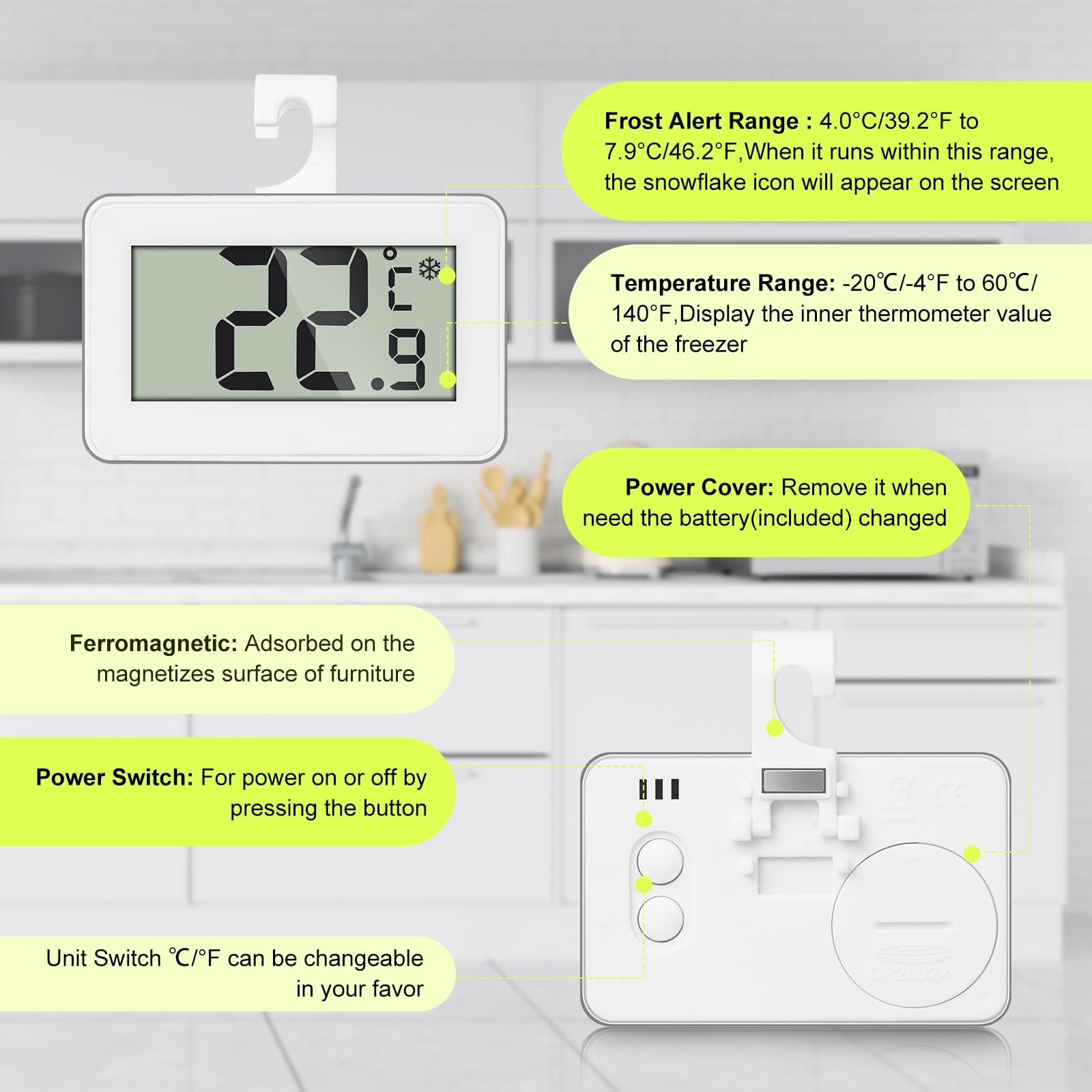 DOQAUS Petit Thermometre Interieur, Hygrometre De Haute Précision Moniteur Température Et Humidité, Hygrometre Interieur Numérique Pour Confort Du Bureau à Domicile Thermometre De Reptile