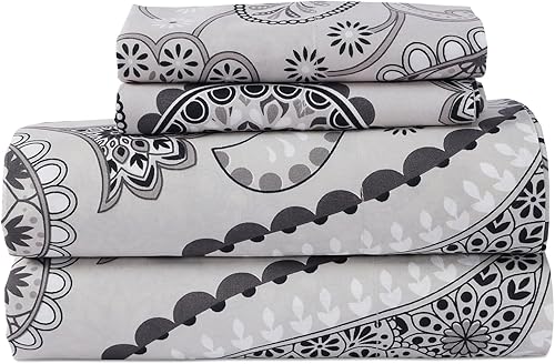 VISI-ONE BLC - Juego de sábanas tamaño matrimonial de cachemira, microfibra cepillada súper suave de 1800 hilos, sábana de enfriamiento extra suave,