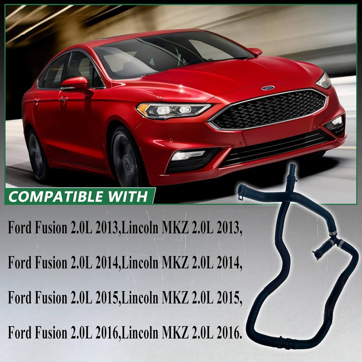 DG9Z-18472-V Engine Coolant Overflow Hose Compatible with Ford Fusion, Lincoln MKZ 2013-2016, Heater Hose Replacement for DG9Z-18472-V, DG9Z18472V