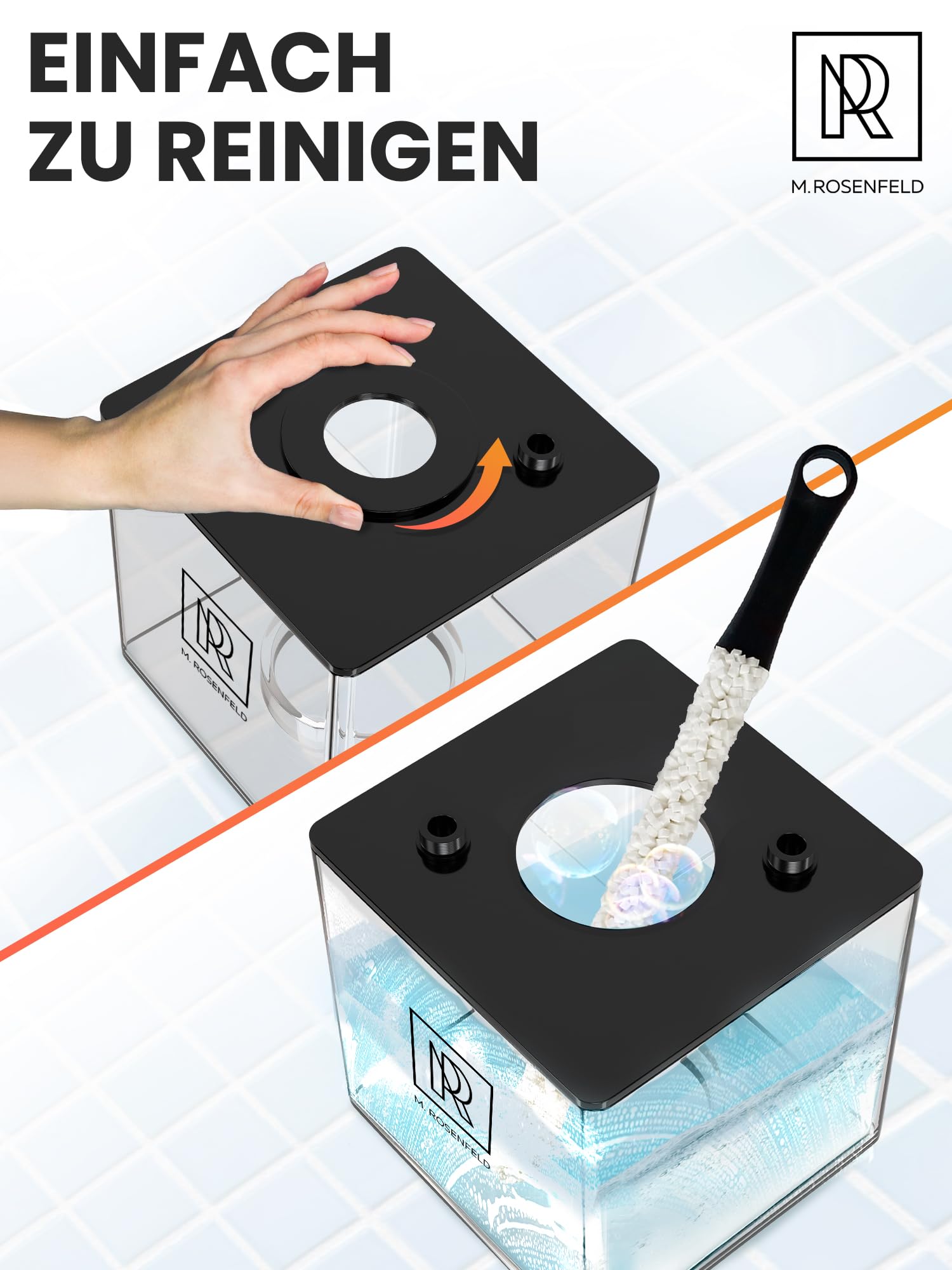 M. ROSENFELD Kompletny zestaw do shishy To Go z torbą i akcesoriami premium – zestaw główek z HMD, ustnikiem, aluminiową rurą zanurzeniową, dyfuzorem i akrylową miską, czarny