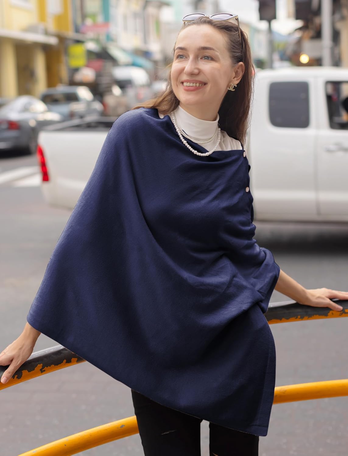 MissShorthair Versatile Women's Poncho Shawl Wrap Soft Lightweight Knitted Cape Scarf for Spring Summer Fall Winter - Image 7