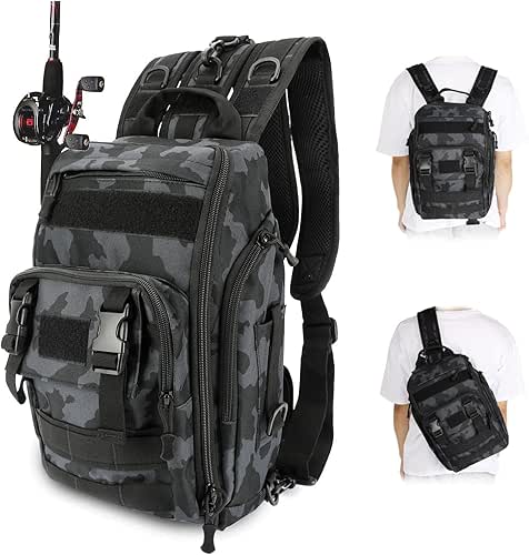 Achort Sac à dos de rangement pour matériel de pêche