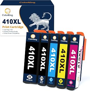 ColorKing Remanufactured 410XL T410XL Ink Cartridges for Epson 410 Ink Cartridge for Expression XP-7100 XP-830 XP-640 XP-635 XP-630 XP-530 (1 Black, 1 Cyan, 1 Magenta, 1 Yellow, 1 Photo Black) 5 Pack