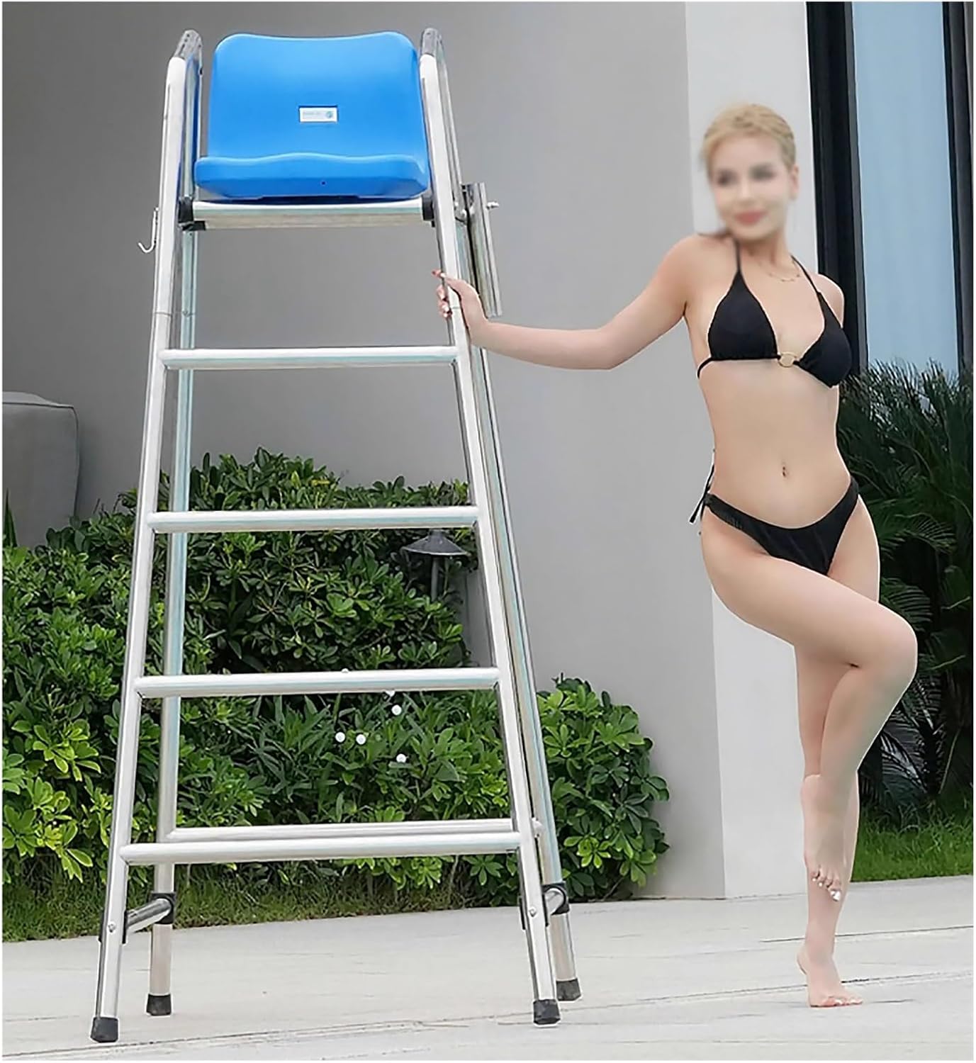 Pool Ladders Lifesaving Chair，Tall Lifeguard Chairs High Lifeguard Chair for Pool with Umbrella Hole, Detachable Commercial Match Umpire Chair, Outdoor Indoor Pools Life Guard Ladder, Floor
