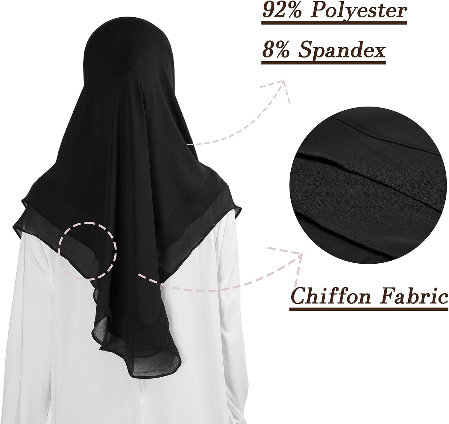 Hijab for Women Muslim Patterned Headscarf Arabian Headscarf Islamic Khimar Prayer Cloth Hijab Scarf for Women