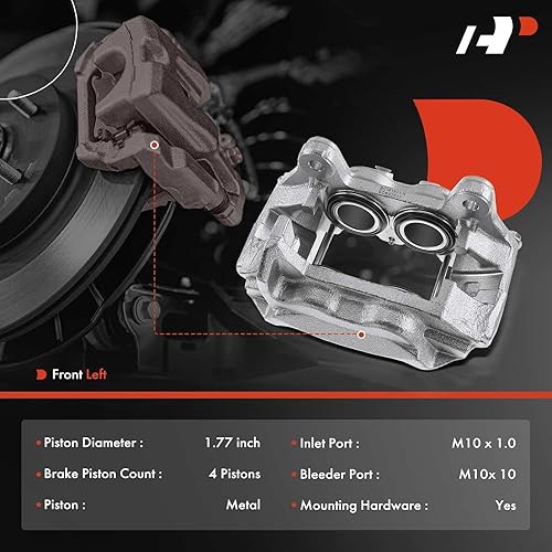 Miniatura 2 de A-Premium Conjunto de pinza de freno de disco compatible con modelos seleccionados de Toyota - Sequoia 2001-2002 4.7L, Tundra 2000-2003 3.4L 4.7L -