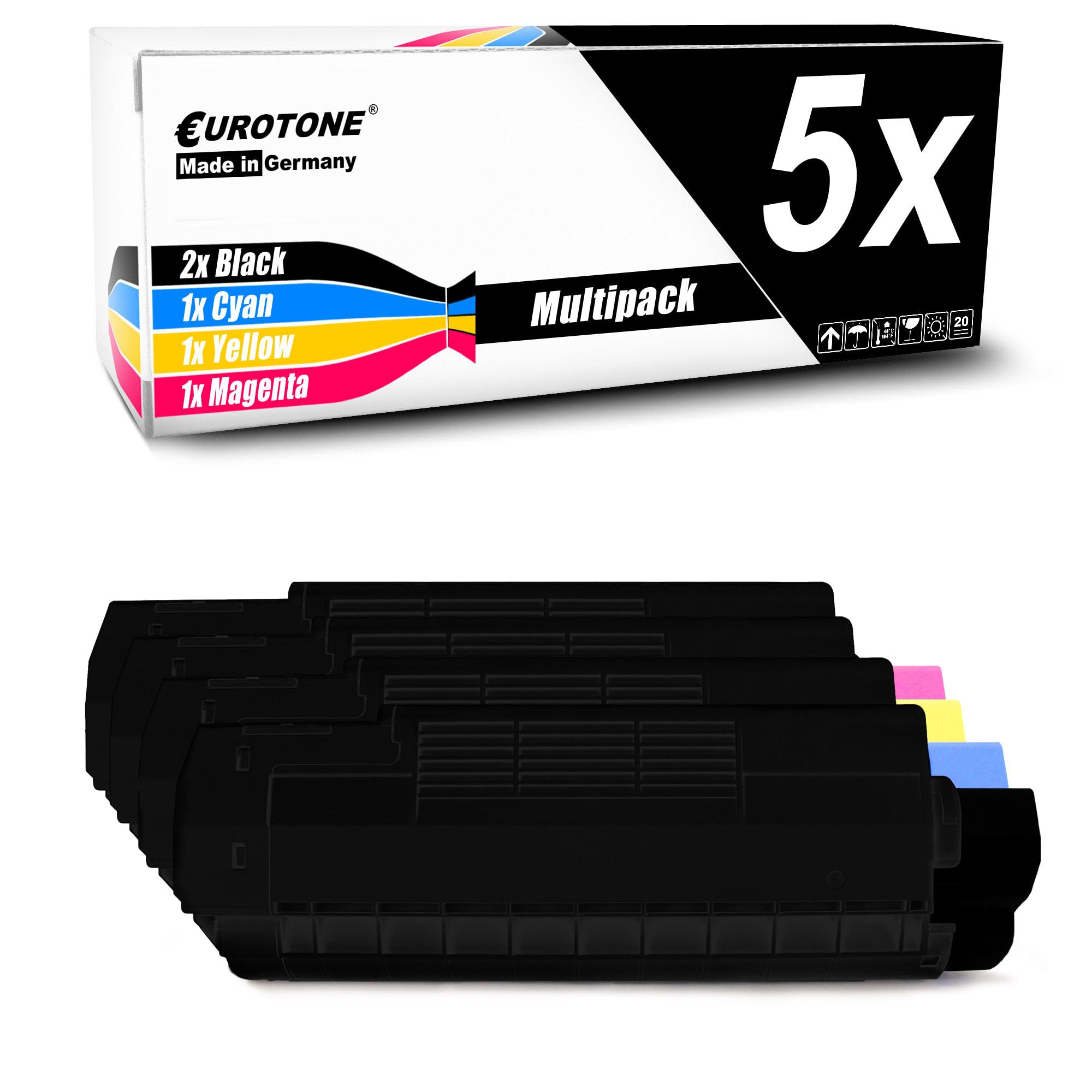 Eurotone Toner w zestawie 5X toner kompatybilny jako zamiennik do Oki C5200 C5400 zastępuje 42804505-08