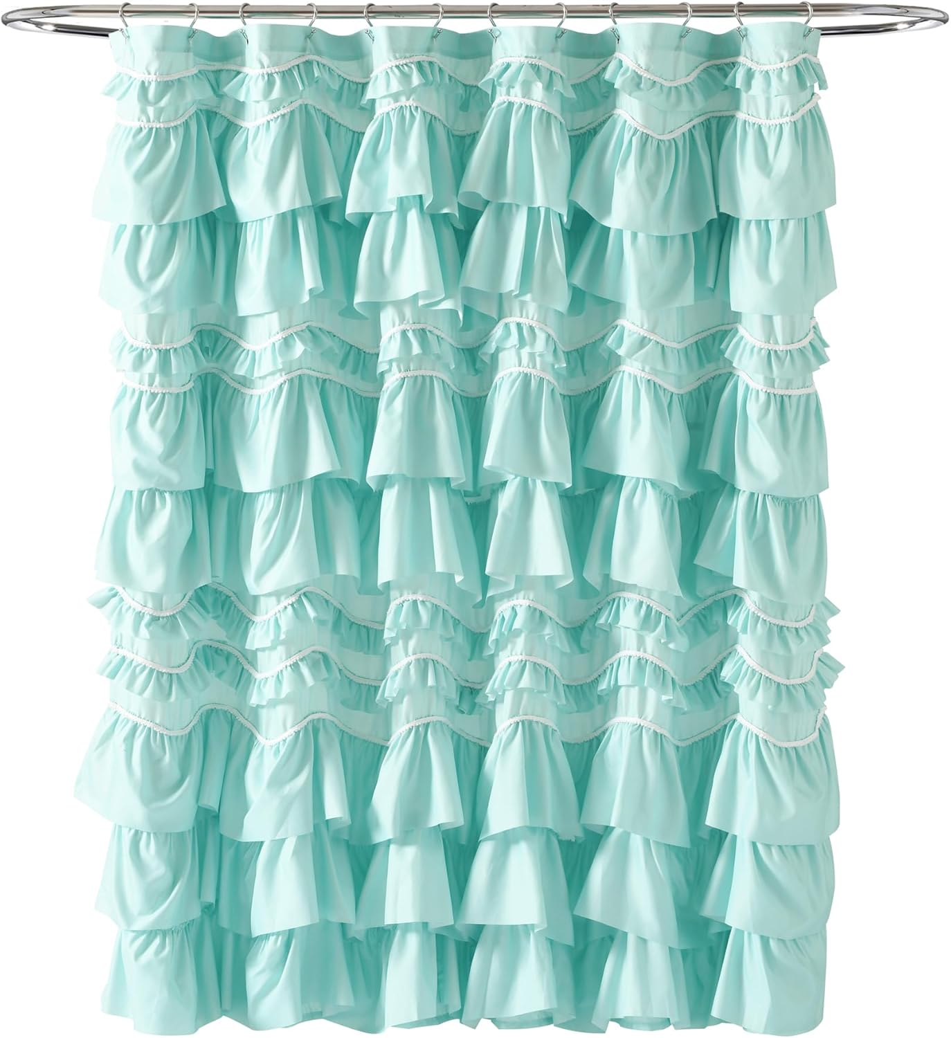 Lush Decor Kemmy Shower Curtain, 72" x 72", Aqua