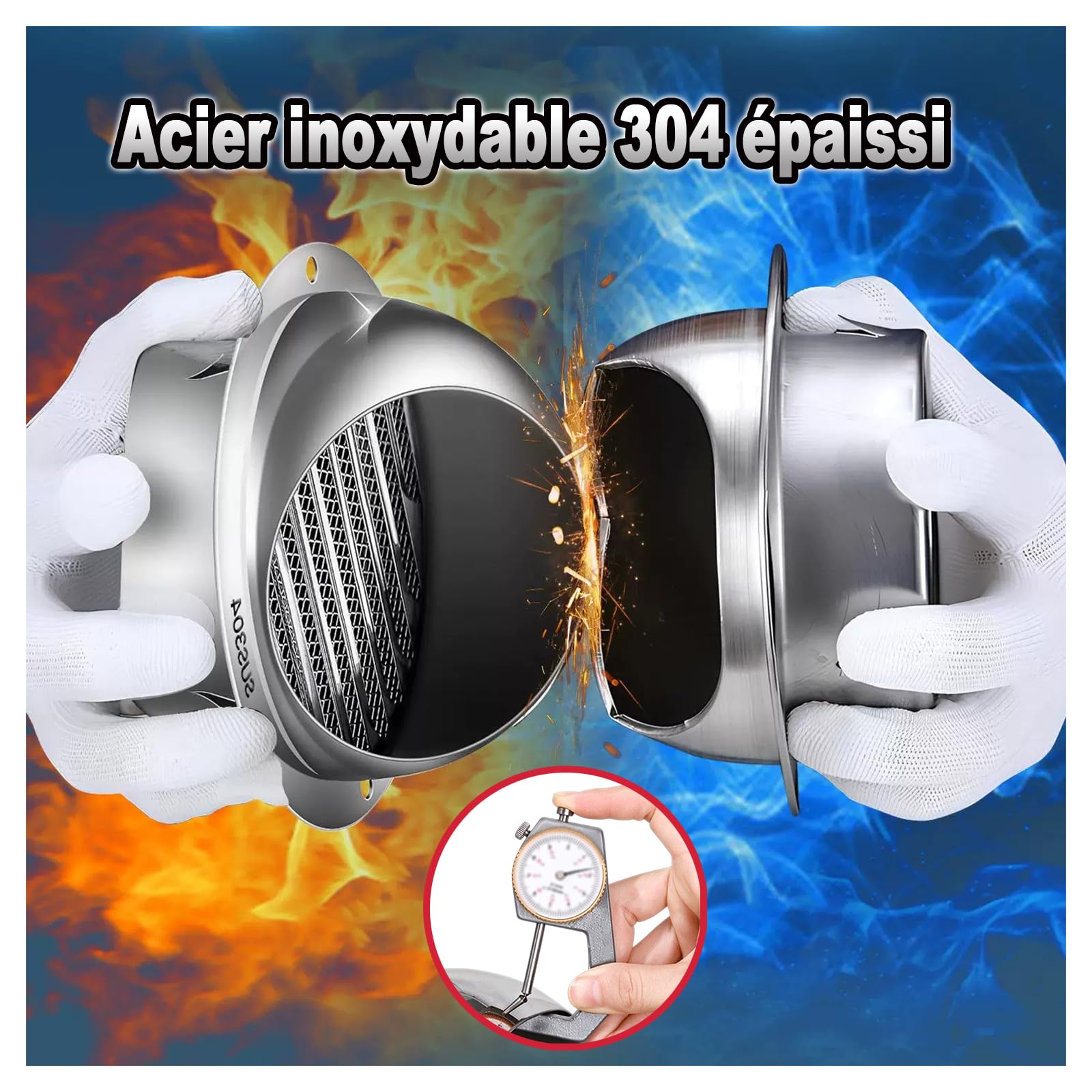 Grille D'aération Acier Inoxydable, Ronde Grille Ventilation Hotte