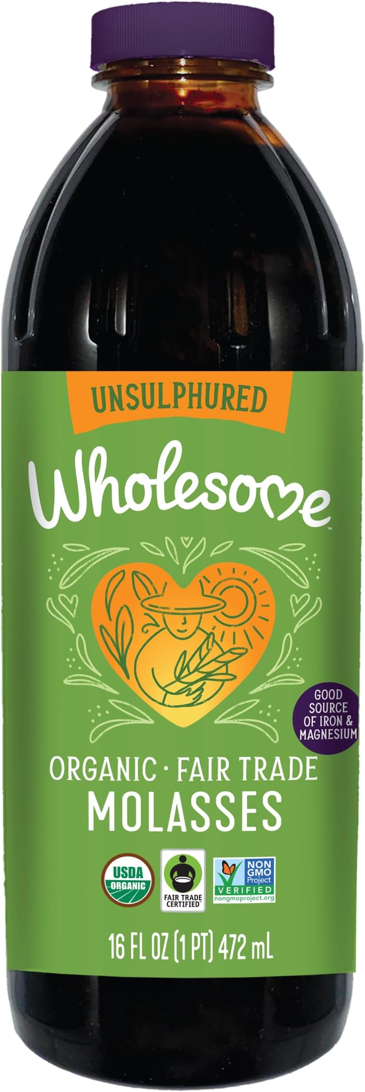 Wholesome Sweeteners, Blackstrap Molasses, 24 oz