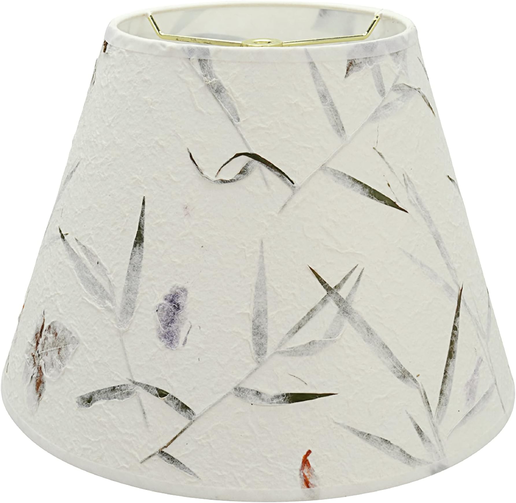 Aspen Creative 32688 Transitional Empire Shape Spider Construction Lamp Shade, Off White with Leaves and Petals in Paper, 7" Top x 13" Bottom x 9-1/2" Slant Height