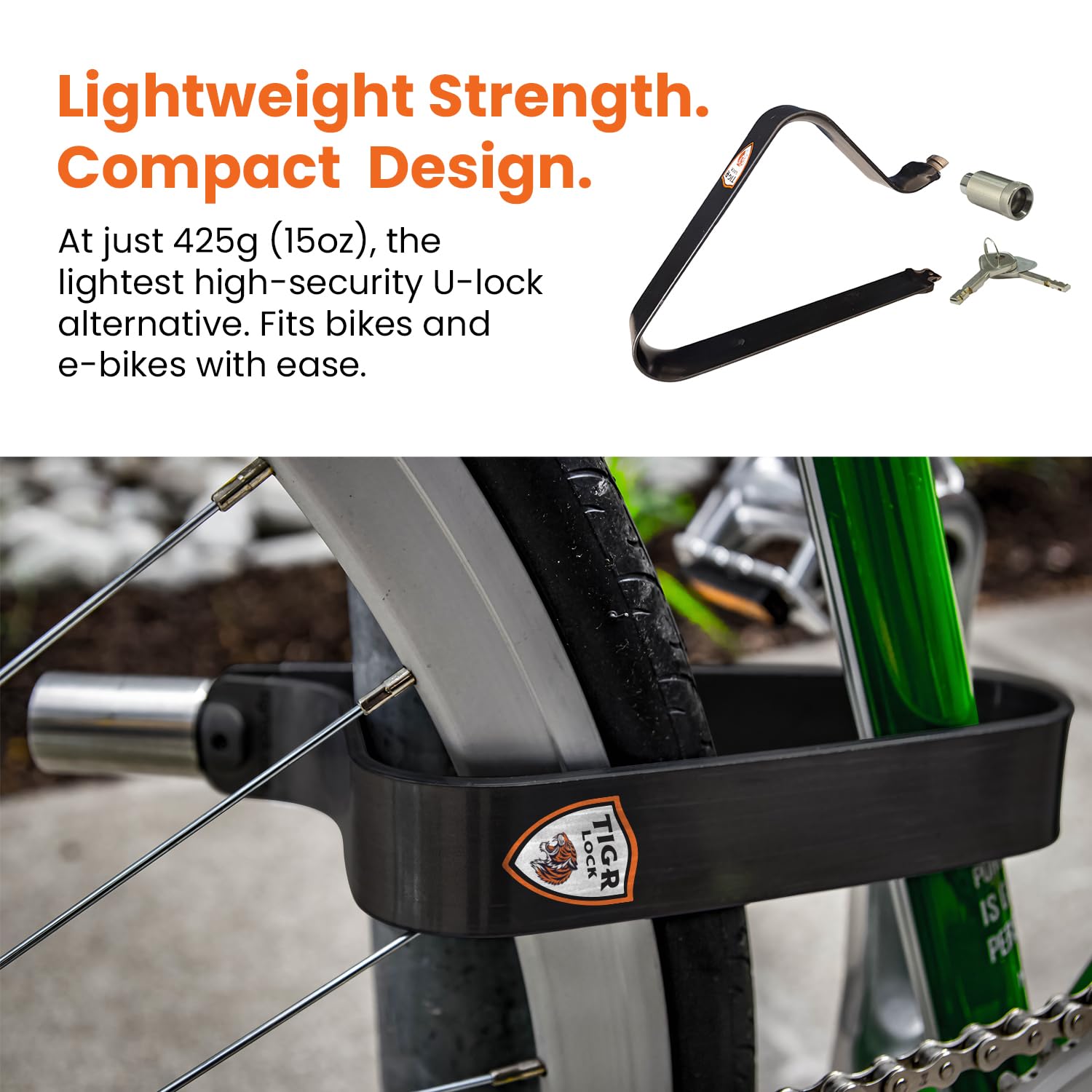 Amazon.com: TiGr Mini Lightweight Bike Lock – High Security 7 x 4
