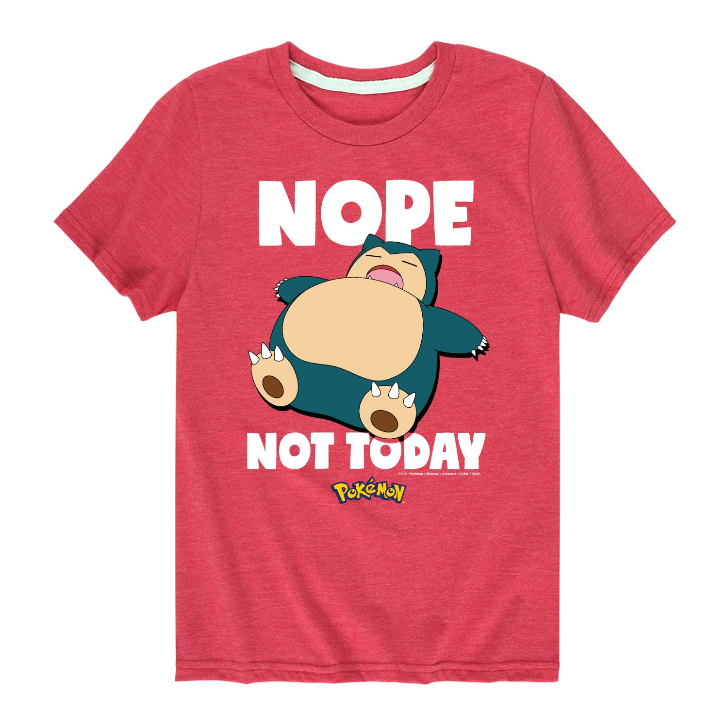 HYBRID APPAREL - Pokémon - Nope Not Today Snorlax - Youth Short Sleeve Graphic T-Shirt