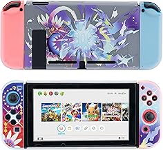 YOCORE Cute Slim Switch Protective Case Cover | Dockable Protective Case Compatible with Switch,Anti-Scratch and Shock-Absorption Design Cover Skin-Pokemon